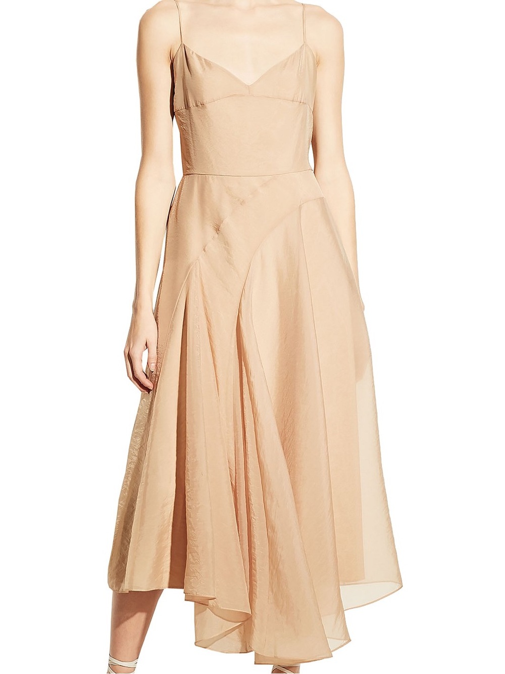 Vince Organza Paneled Slip Dress